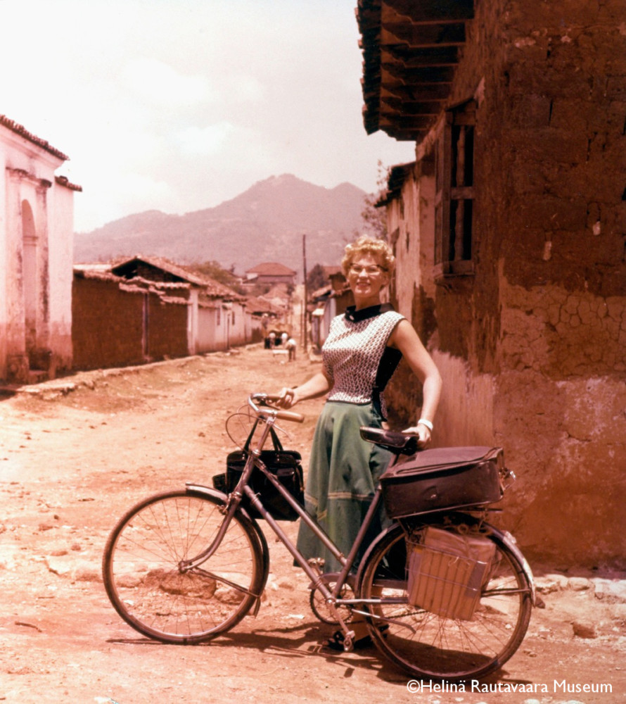Helinä Rautavaara cycling in Latin America