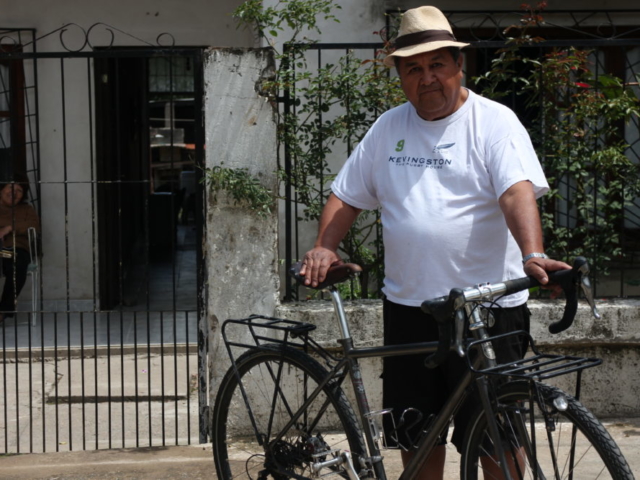 Juan Esteban with my bike