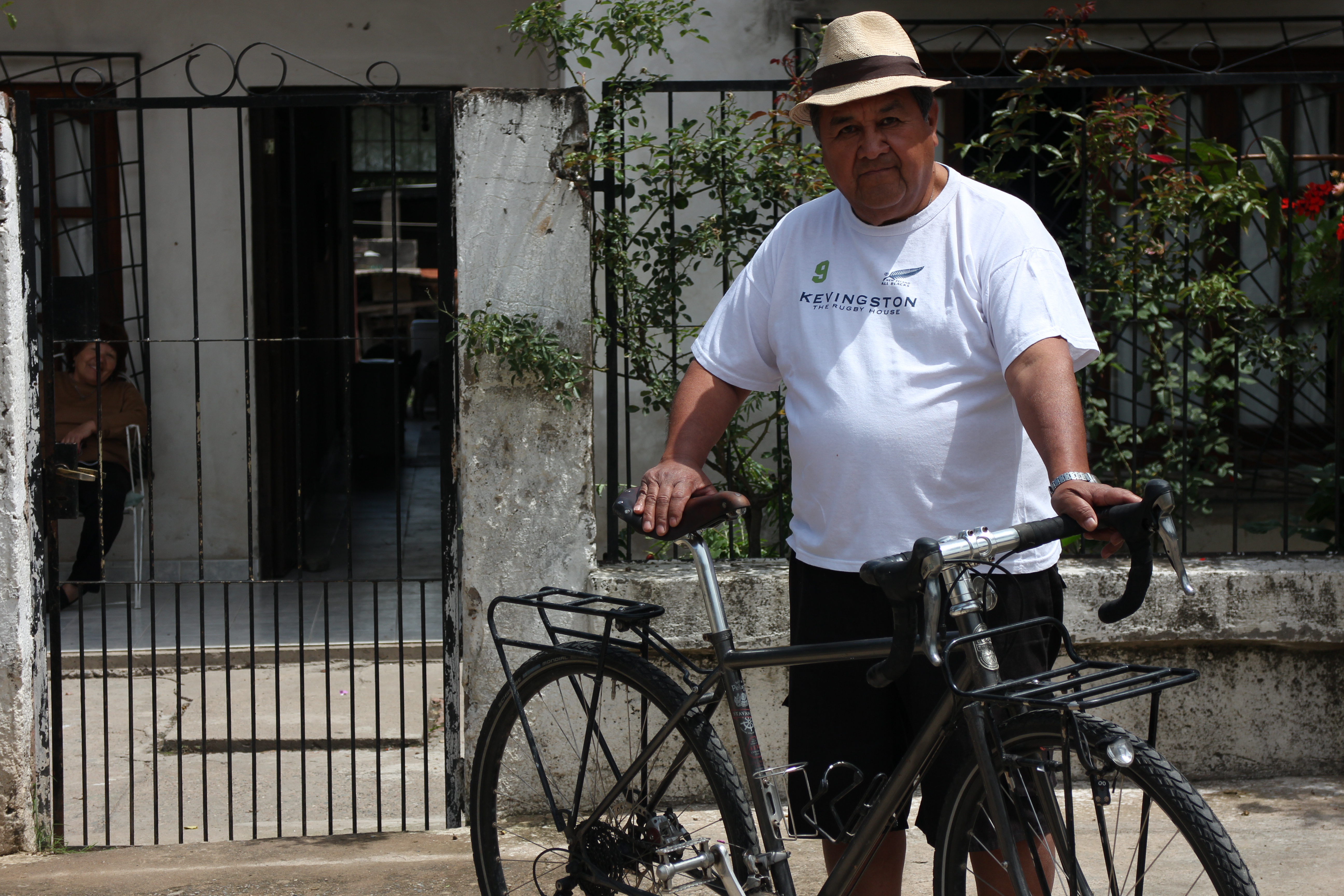 Juan Esteban with my bike